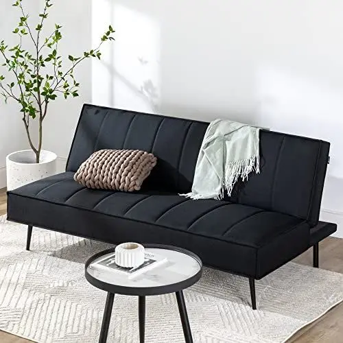 Produktbild: Zinus Quinn Clic Clac Schlafsofa - 2-in-1 Klappsofa - Geeignet für Gästezimmer und kleine Räume - Schwarz