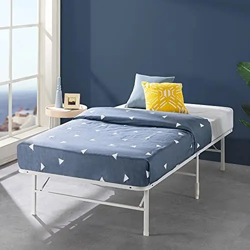 Produktbild: Zinus SmartBase Bett 90x200 cm - Höhe 35 cm - Ideal für ein Gästebett - Stauraum unter dem Bett - Weiß