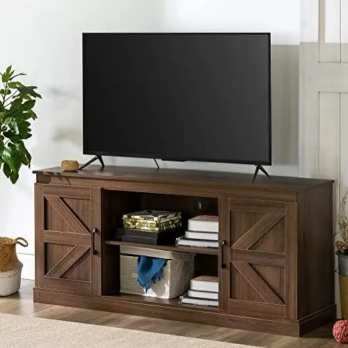 Produktbild: Zinus Wade TV Schrank - TV Schrank 147x67x40 cm - Möbel mit Aufbewahrungsschrank - Landhausstil - Braun