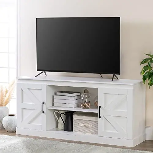 Produktbild: Zinus Wade TV Schrank - TV Schrank 147x67x40 cm - Möbel mit Aufbewahrungsschrank - Weiß