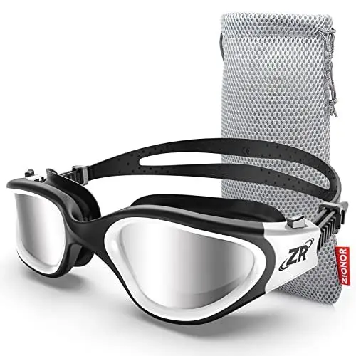 Produktbild: ZIONOR Polarisiert Schwimmbrille für Herren und Damen (Upgrade), G1 Schwimmbrille mit Spiegel/Rauch Linse UV-Schutz Anti Nebel Verstellbar Gurt Komfort Profi Schwimmbrillen für Erwachsene Jugendliche
