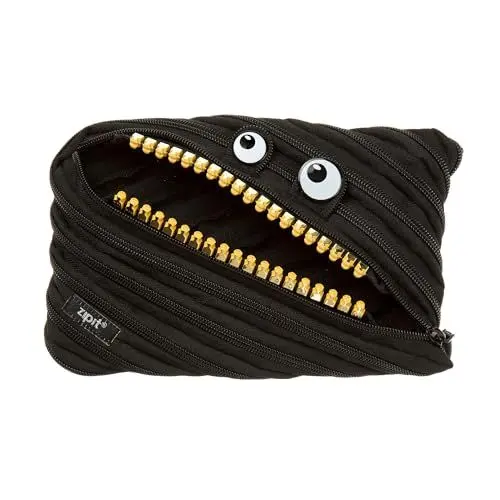 Produktbild: ZIPIT Grillz Federmäppchen für Kinder | Großes Federmäppchen für Schule, Hochschule und Büro | Federmäppchen für Jungen und Mädchen (Schwarz)