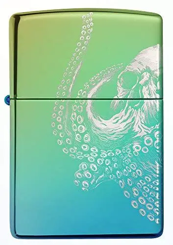 Produktbild: ZIPPO – Sturmfeuerzeug, Skull Octopus, 360° Photo Image, High Polish Teal, nachfüllbar, in hochwertiger Geschenkbox