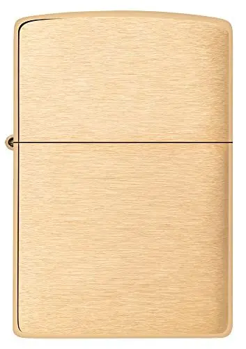 Produktbild: Zippo Sturmfeuerzeug - Brushed Brass mit seitlicher Flammengravur - Nachfüllbar - Wiederverwendbar - Windfestes Design - Geschenkbox - Made in USA - Amazon Exclusive