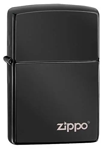 Produktbild: Zippo 24756ZL Feuerzeug 60001246 Ebony with Logo Benzinfeuerzeug, Messing, 1 x 3,5 x 5,5 cm