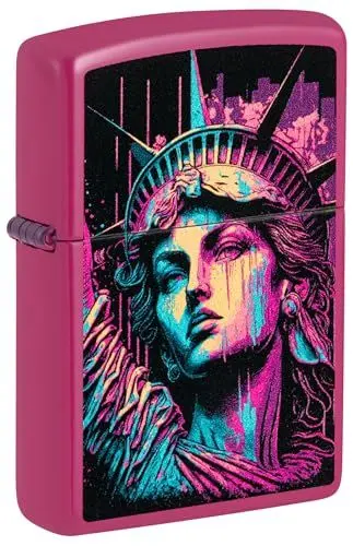 Produktbild: Zippo Sturmfeuerzeug - American Lady - Pink Frequency Finish, Color Image - Nachfüllbar - Wiederverwendbar - Windfestes Design - Geschenkbox - Made in USA
