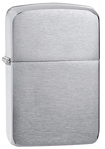Produktbild: Zippo Feuerzeug 60001169 Benzinfeuerzeug, Messing, Chrome Brushed(Silber), Engrave to Front