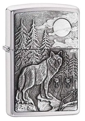 Produktbild: Zippo Feuerzeug Timberwolves Emblem, Chrom gebürstet