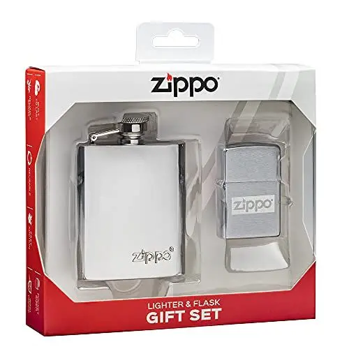 Produktbild: Zippo Feuerzeug & Flask Geschenkset, Silber