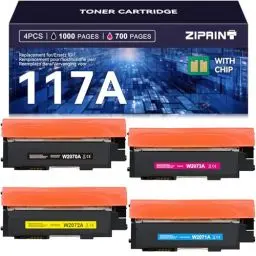Produktbild: ZIPRINT 117A Toner Set Kompatibel für Toner HP Color Laser MFP 178nwg hp MFP 179fwg 179fnw 150nw 178nw 150a W2070A W2071A W2072A W2073A Toner Drucker(4-Pack)
