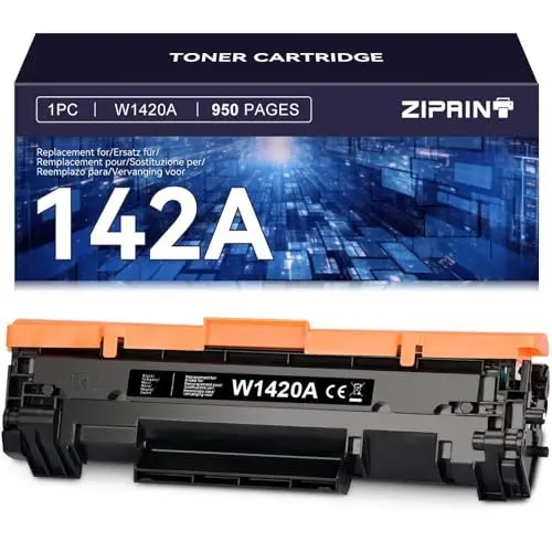 Produktbild: ZIPRINT 142A W1420A W1420X Toner Ersatz für HP142A W1420A W1420X Toner schwarz für hp Laserjet MFP m140w Toner m110w MFP m140we m110we m139we m139w(1 Schwarz, kein Chip)