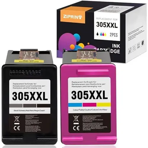 Produktbild: ZIPRINT 305 XL Patronen Kompatibel für HP 305 Druckerpatronen für DeskJet 2700 2720 2710 DeskJet Plus 4120 4130 4110 4100 Envy 6000 6010 6020 6030 6032 Pro 6400 6420 (Schwarz, Farbe)