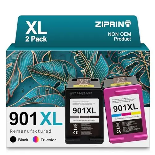 Produktbild: ZIPRINT 901XL Kompatibel für HP 901 Druckerpatronen für HP OfficeJet 4500 J4580 J4680 J4540 J4550 J4524,J4535 J4545, J4600, J4585 J4624, J4660(Schwarz, Farbe)