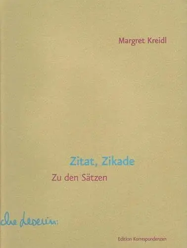 Produktbild: Zitat, Zikade: Zu den Sätzen