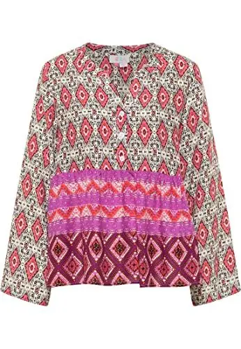 Produktbild: ZITHA Damen Tunikabluse 21323095-ZI01, Lila Mehrfarbig, XS