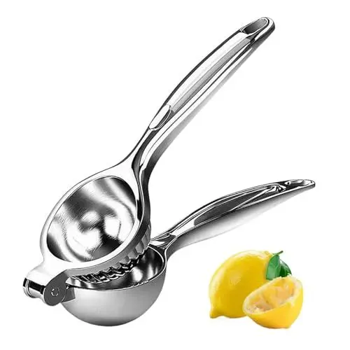 Produktbild: Zitronenpresse Edelstahl, 7 cm Manuell Zitruspresse Lemon Squeezer Handpresse Citrus Juicer spülmaschinenfeste Langlebig Limettenpresse für Bar Küche Restaurant