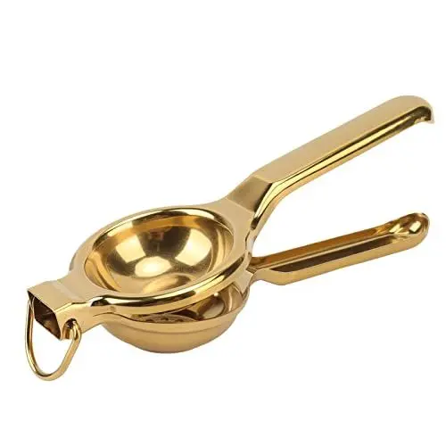 Produktbild: Zitronenpresse, Zitronenpresse, Edelstahl, Ergonomischer, Ultralanger Griff, Handpresse mit Hebering, Manuelle Zitruspresse(Gold)