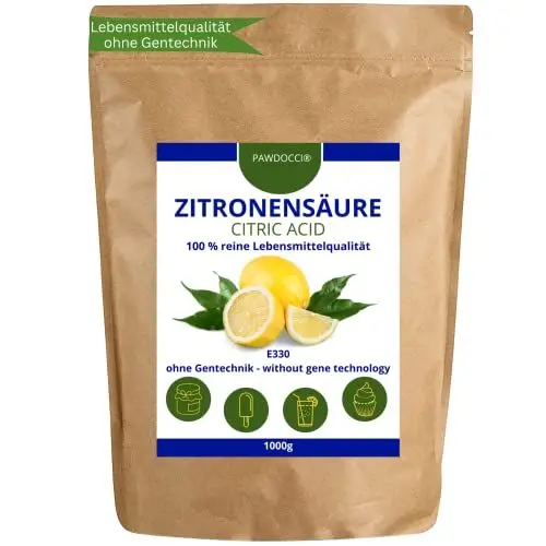 Produktbild: Zitronensäure Pulver 1 Kg Lebensmittelqualität, 100% rein. Säuerungsmittel und Konservierungsmittel zum Kochen und Backen, Natürliches Hausmittel