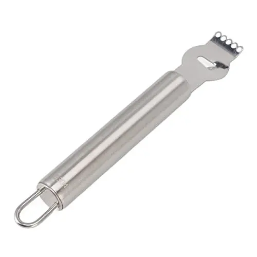 Produktbild: Zitronen-Zester-Reibe aus Edelstahl 304, professioneller Zitronen-Zester-Küchenschäler, Orangen-Zitrus-Drehschäler, handgehaltener Obst-Orangenschäler, Küchenutensilien für (Silver)