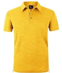 Produktbild: zitysport Poloshirt Kurzarm Herren Regular Fit Golf Shirt Schnelltrocknen Atmungsaktives Polohemd Herren Knitterfrei Outdoor Shirt Männer Sport Polo T-Shirts(Goldgelb-M)