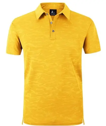 Produktbild: zitysport Poloshirt Kurzarm Herren Regular Fit Golf Shirt Schnelltrocknen Atmungsaktives Polohemd Herren Knitterfrei Outdoor Shirt Männer Sport Polo T-Shirts(Goldgelb-L)