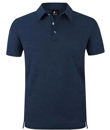 Produktbild: zitysport Poloshirt Kurzarm Herren Regular Fit Golf Shirt Schnelltrocknen Atmungsaktives Polohemd Herren Knitterfrei Outdoor Shirt Männer Sport Polo T-Shirts(Marineblau-L)