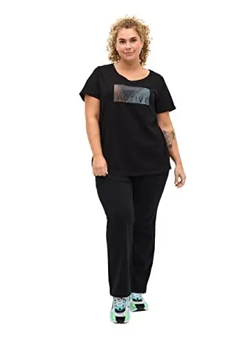 Produktbild: Zizzi Active by Große Größen Hose Baumwolle Gr. Gr XXL Black