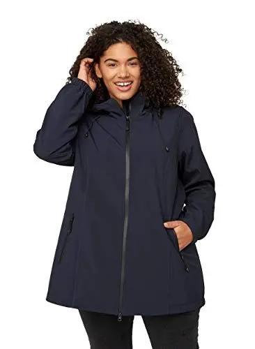 Produktbild: Zizzi Damen Z92383J Jacke, Blau (Night Sky 1496), 46 (Herstellergröße: M)