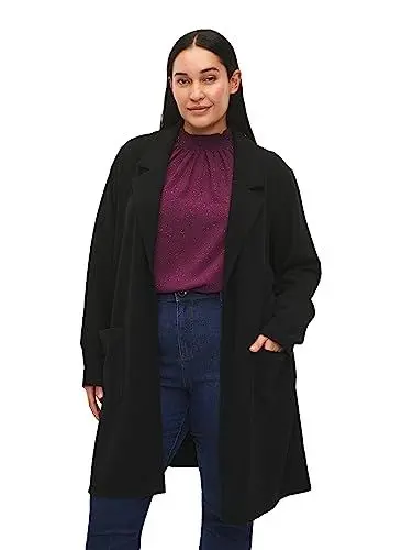Produktbild: Zizzi Flash by Damen Großen Größen Langer Blazer Taschen Größe Gr XL Black