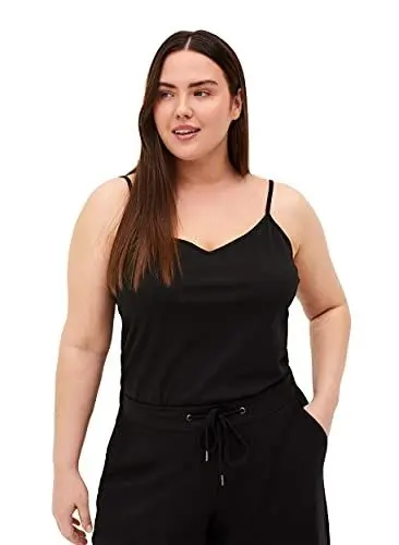 Produktbild: Zizzi Große Größen Damen 2er Pack Baumwolltops mit V-Ausschnitt Gr - Plus Size Damen Kleidung 46-48 Black