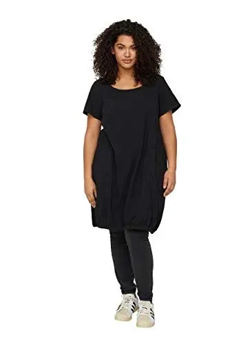 Produktbild: Zizzi Große Größen Damen Kurzarm Baumwollkleid Gr Gr XL Black - Plus Size Damen Kleidung