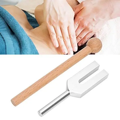 Produktbild: ZJchao 4096Hz Hochfrequenz-Stimmgabel, Medizinische Stimmgabel aus Aluminiumlegierung, Hochfrequenz-Stimmgabel mit Holzhammer und vibrierendem Schalltherapie-Werkzeug für Flanellbeutel