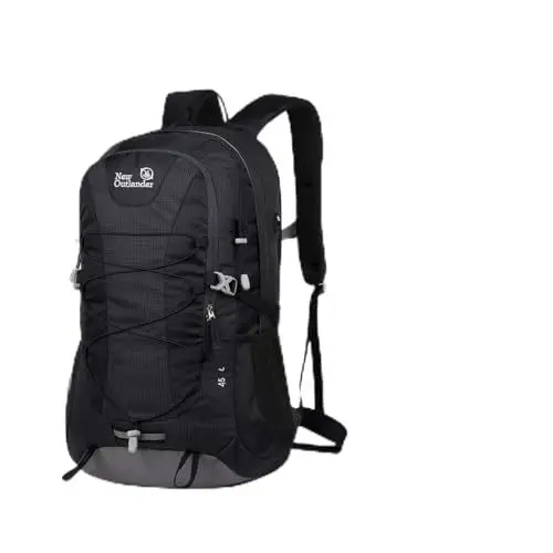 Produktbild: ZJchao 45L Campingrucksack, Leicht und Langlebig, mit Gepolsterter Laptoptasche, für Outdoor-Reisen, Wandern, Klettern, Dunkelblau