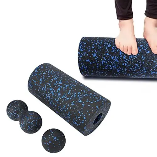 Produktbild: ZJchao Faszien Set, Faszienrolle Muskelroller, Duoball, Foam Roll Set für effektives Faszientraining, Faszienrolle & Lacrosse Ball zum Faszien Training der Muskeln und Schmerztherapie