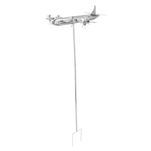 Produktbild: ZJchao Garten-Flugzeug-Windmühle, Metall-Flugzeug-Windmühlen-Spinner, Outdoor-Dekoration für Garten, Hof, Terrasse – Stabile Konstruktion, Elegantes Spin-Design mit 4 Windmühlen,