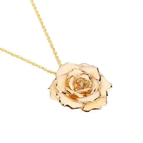 Produktbild: ZJchao Goldene Halskette mit Anhänger aus 24-karätigem Gold für Damen, Schmuck, Anzieh-Accessoire