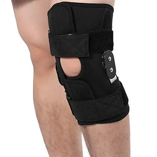 Produktbild: ZJchao Patella Kniebandage mit Öffnung, verstellbare Kniestütze, Sport, orthopädische Kniebandage mit Aluminiumlegierung, unterstützt Damen und Herren zur Dekompression und Schmerzlinderung, Farbe, L