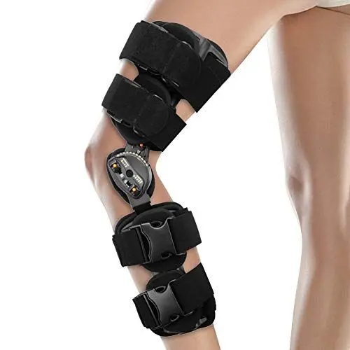 Produktbild: ZJchao Verstellbare Knieorthese, Komprimierte Kniebandage mit Scharnier, Knieschützer Patella Kniestütze Knieschoner für nach der Operation, Meniskus Tränen und Bandverletzungen