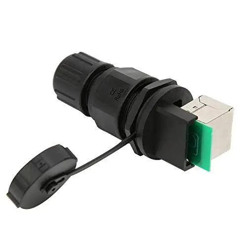 Produktbild: ZJchao Wasserdichter RJ45-Stecker, IP67-zertifizierte 8-polige Netzwerkbrücke, für LED-Anzeige, Überwachungssysteme, Fabrikautomatisierungssteuerung, mit Kupferkontakten, kein Löten