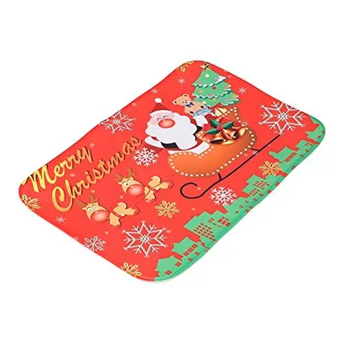 Produktbild: Weihnachts-Bodenmatte, Flanell, Weihnachtsmann-Teppich, Heimdekoration, Langlebig, Exquisit, Leicht zu Reinigen, Perfektes, Weit Verbreitet, für Schlafzimmer, Wohnzimmer, Büros,