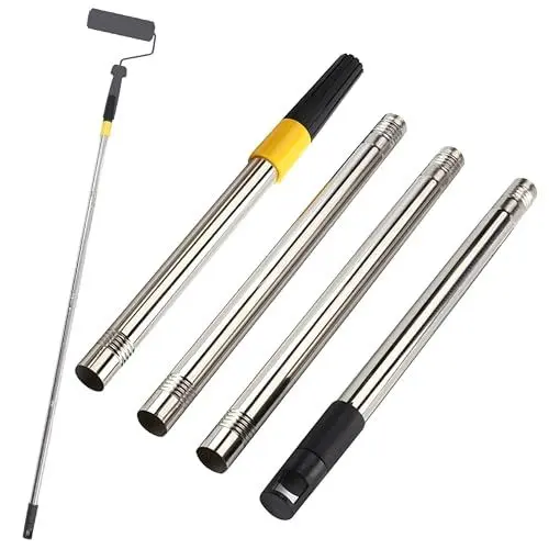 Produktbild: ZJTAPE Farbroller Teleskopstangen - Verlängerungsstangen für Farbwalzen, Malerwalze - Bügel Teleskopstab 60-110cm, Maler Farbzubehör - Fassadenfarbe, Streichen hoher Wände und Decken