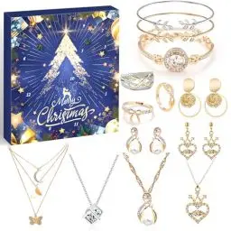 Produktbild: ZJTAPE Schmuck Adventskalender Frauen Mädchen 2024 Weihnachtskalender, 12 Überraschungen - Armband Halskette Ring Ohrringe, Countdown Kalender, Weihnachten Geschenk Damen Schmuck Set