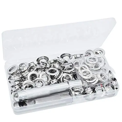 Produktbild: ZKSMNB Ösenzange Set, Grommet Werkzeug Kit 100 Sets Ösen 12 mm (1/2 Zoll) Tülle Werkzeuge für Schuhe, Gepäck, Leder, Plane, Zelte, Markisen, Schuhe