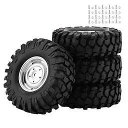 Produktbild: ZLXHDL 4-teilige RC-Car LKW-Reifen, Gummireifen mit 12-mm-Sechskantnaben, Ersatz für 1:10 RC-Crawler und Off-Road-Fahrzeuge, Hochleistungsreifen für Fernsteuerung