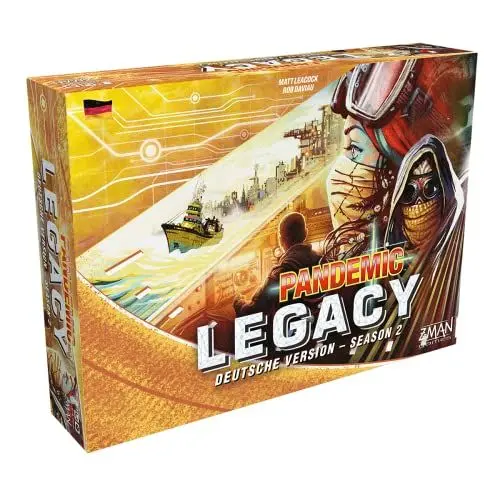 Produktbild: ZMan, Pandemic: Legacy – Season 2 (gelb), Kennerspiel, Sonderpreis 2018, 2-4 Spieler, Ab 14+ Jahren, 60+ Minuten, Deutsch