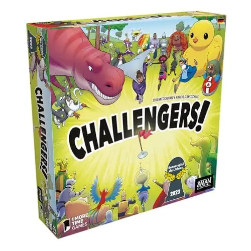 Produktbild: ZMan, Challengers!, Kennerspiel des Jahres 2023, Familienspiel, Kartenspiel, 1-8 Spieler, Ab 8+ Jahren, 45 Minuten, Deutsch, Mehrfarbig, Bunt