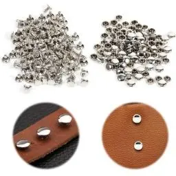 Produktbild: ZmdecQna 50 Stück Hohlnieten Leder, Ledernieten 10mm Silber, Leder Nieten Set für DIY Handwerk Reperatur Dekoration