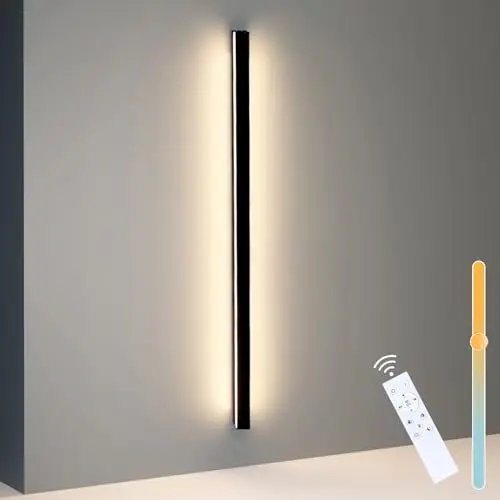 Produktbild: ZMH Wandlampe Led Wandleuchte Innen Schwarz Dimmbar- 100CM Modern 15W Flurlampe Up Down Treppenhauslampe Wandbeleuchtung für Flur Treppenhaus Wohnzimmer Kinderzimmer Schlafzimmer