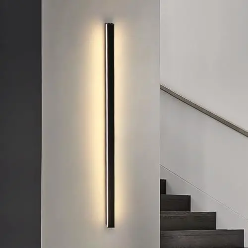 Produktbild: ZMH Wandlampe led Wandleuchte innen - Modern 100CM 34W Flur Up Down Warmweiß Flurlampe Wohnzimmerlampe Schwarze Bettlampe Wandbeleuchtung für Treppenhaus Wohnzimmer Kinderzimmer Schlafzimmer