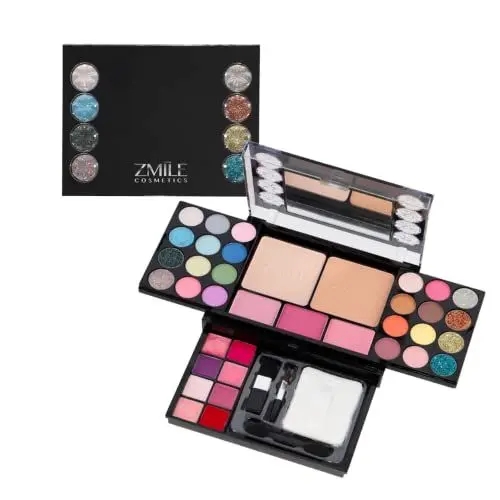 Produktbild: ZMILE COSMETICS Diamonds Beauty Box vegane Kosmetik mit Spiegel - Kleines Make Up Set für Unterwegs, zum Reisen und Verschenken